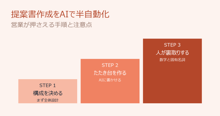 提案書作成をAIで半自動化｜営業が押さえる手順と注意点