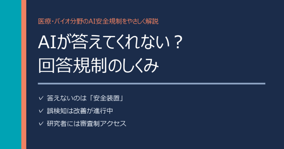 AIが答えてくれないのはなぜ？生成AIの回答規制をやさしく解説